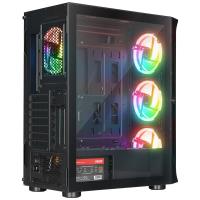 RAMPAGE PROLIX 850W 80+ 4*12cm ARGB Fan+Kontrolcü Manyetik Temperli Camlı Mid-T Gaming Oyuncu Kasası